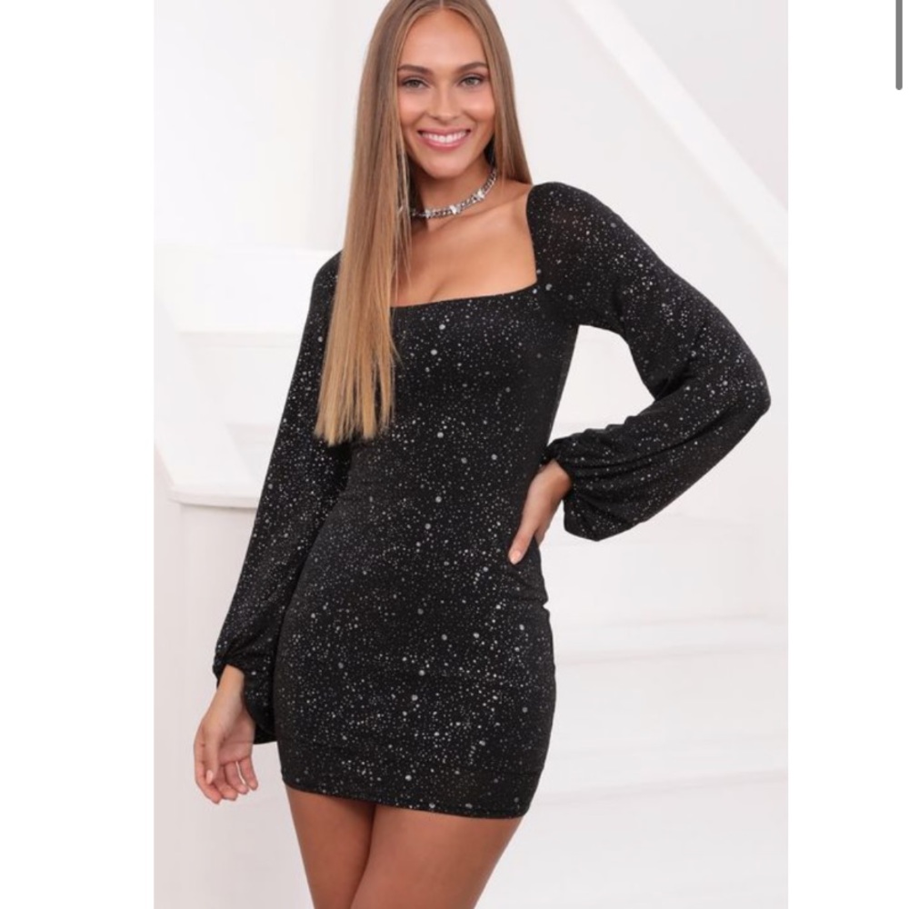 Shantelle Dress in Black Sparkle